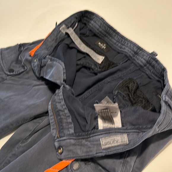 Mason’s cropped cargo pants in blue with orange lace belt - Picture 9 of 13